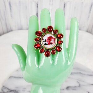 Vintage Style Jewel Rose Flower Ring‎